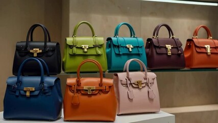  Collection of Women's Handbags in Various Colors in Women's Bag Store