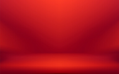 Red gradient background, Abstract studio presentation product. Vector illustration