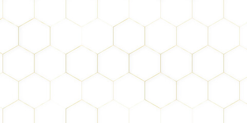Seamless pattern hexagon grid cell, black and white honeycomb abstract. Flat vector illustrations isolated in background.