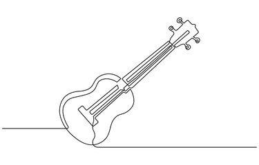 Continuous one line drawing of a guitar, Guitar one line art. Continuous line drawing of musical, equipment, song, guitar, electric, melody, rock, volume, chord, bass, acoustic with an inscription, 