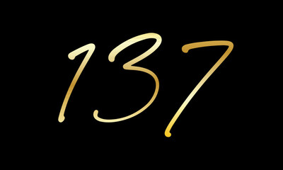  Number Gold Casual Modern Logo