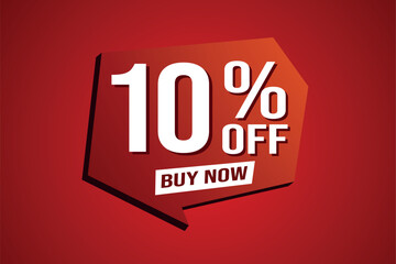 10% ten percent off buy now poster banner graphic design icon logo sign symbol social media website coupon

