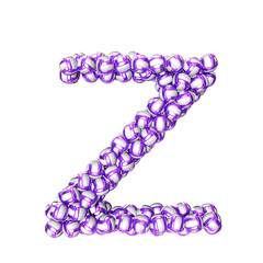 Symbol made of purple volleyballs. letter z