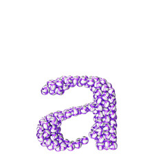 Obraz premium Symbol made of purple volleyballs. letter a