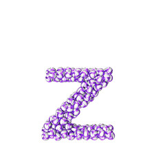 Symbol made of purple volleyballs. letter z