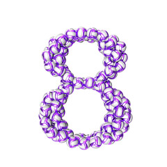 Symbol made of purple volleyballs. number 8