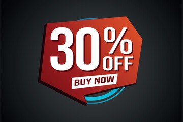 30% thirty percent off buy now poster banner graphic design icon logo sign symbol social media website coupon

