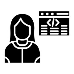 Citizen Developer Female vector icon. Can be used for No Code iconset.