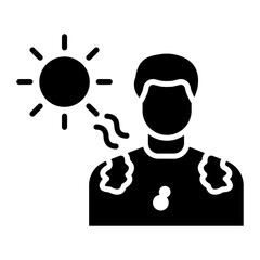 Sunburn vector icon. Can be used for Skincare iconset.