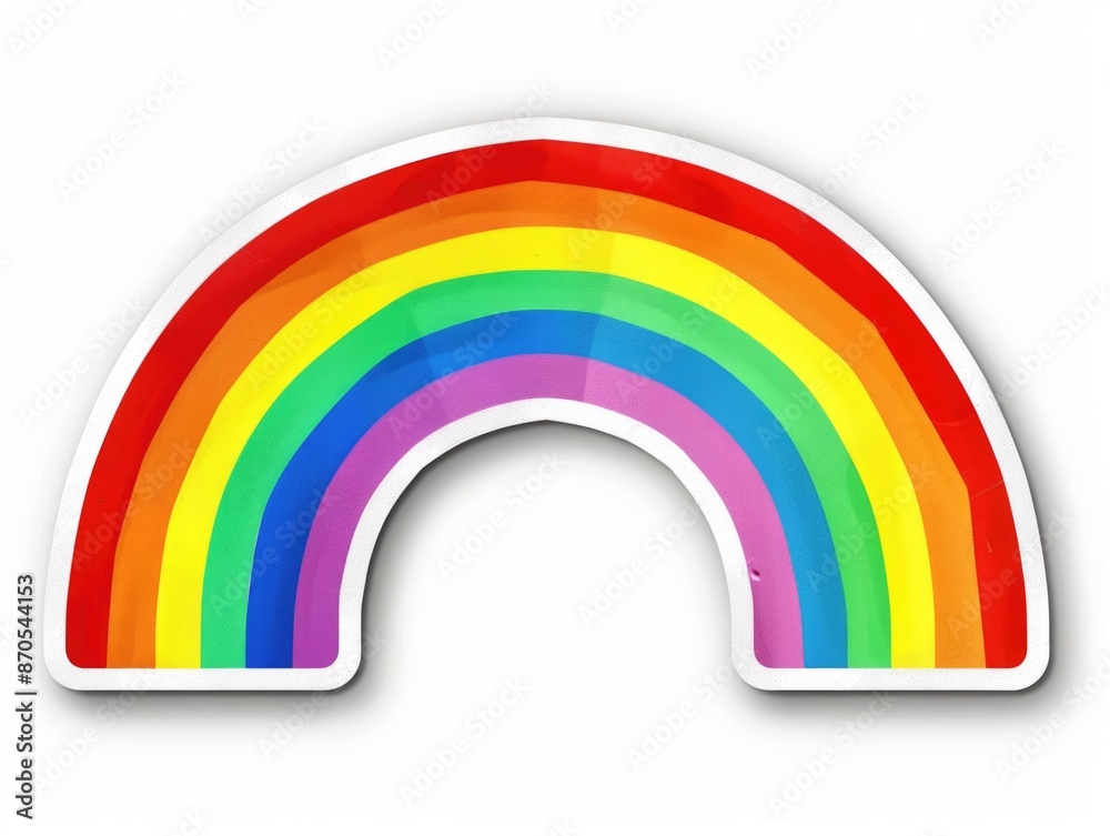 Poster rainbow sticker on white background