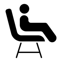 Leaned Back vector icon. Can be used for Comfort iconset.