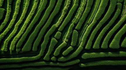 Fototapeta premium Aerial overview of vibrant green farm fields showcasing rural beauty and productivity