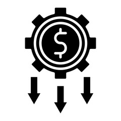 Fototapeta premium Low Startup Cost vector icon. Can be used for Home Based Business iconset.