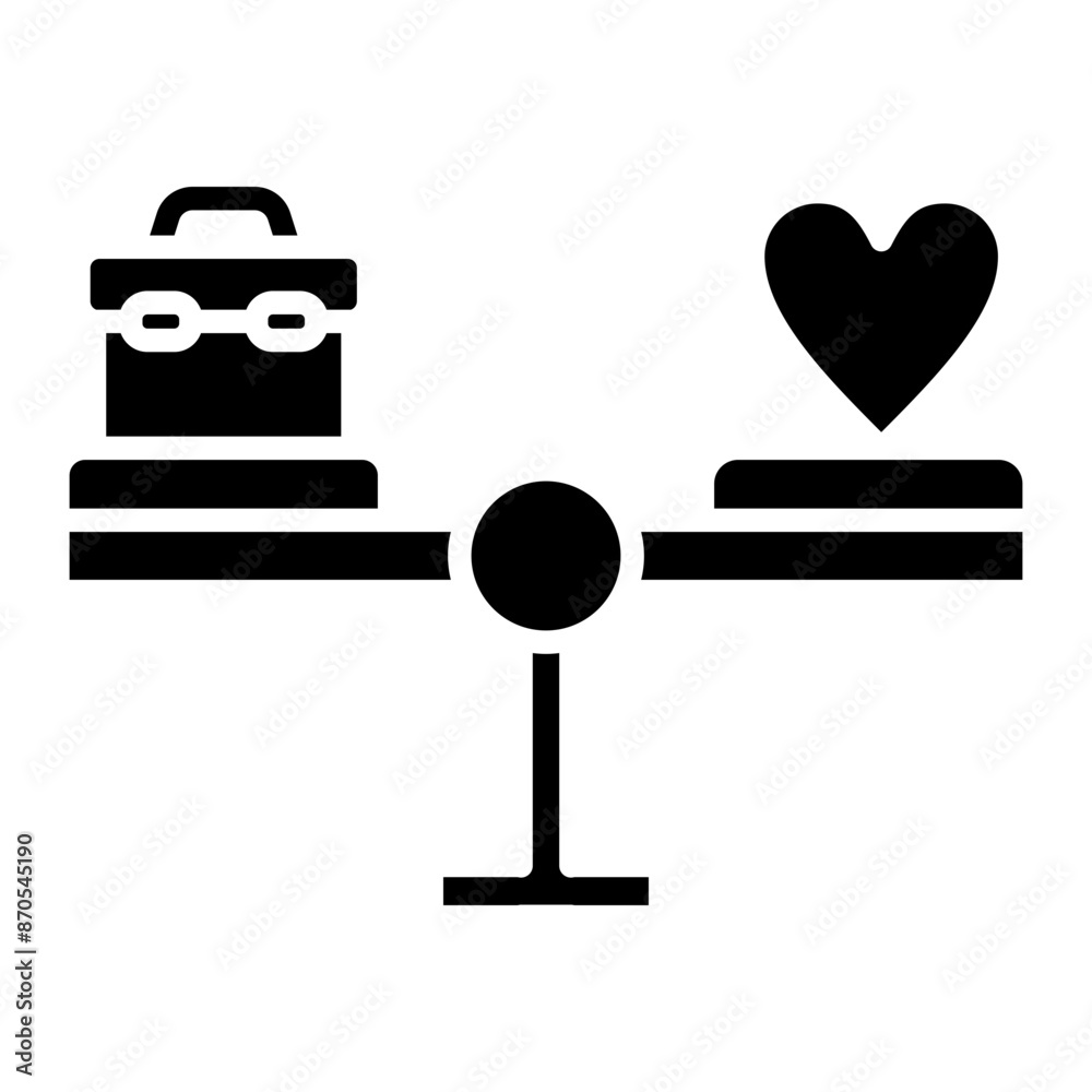 Poster Work Life Balance vector icon. Can be used for Home Based Business iconset.