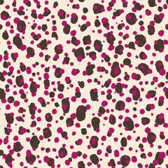 Abstract animal skinand fur print seamless pattern with nature hand drawn shapes, spots, dots and lines with textures. Vibrant jungle boho print. Modern exotic collage geometric vector illustration