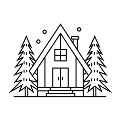 Naklejka premium House outline for coloring book