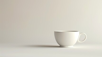 White Tea Cup on White Background