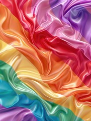 Obraz premium Multicolored Silk Background with Wavy Design
