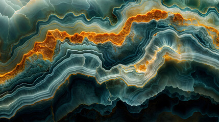 Obraz premium Detailed close-up of an agate slice showcasing vibrant, layered patterns and textures