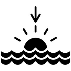 Sundown vector icon. Can be used for Coastline iconset.