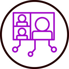 Digital Classroom Vector Line Purple Circle Black