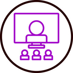 Webinar Vector Line Purple Circle Black
