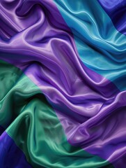 Fototapeta premium Purple and Green Fabric Close-up