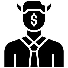Corrupt Politician vector icon. Can be used for Corruption iconset.