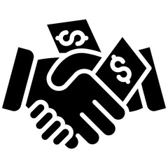 Unethical Handshake vector icon. Can be used for Corruption iconset.