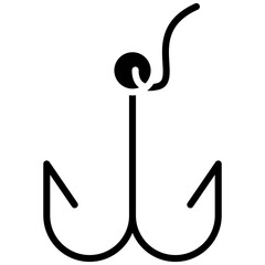 Fish Hook vector icon. Can be used for Ocean iconset.