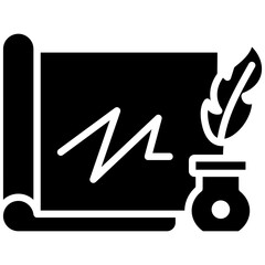 Calligraphy vector icon. Can be used for Art and Craft Supplies iconset.