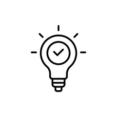 Creative idea outline icons, minimalist vector illustration ,simple transparent graphic element .Isolated on white background