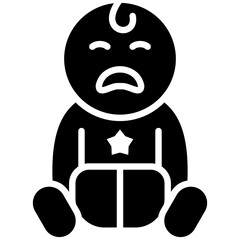 Crying Baby vector icon. Can be used for Baby Shower iconset.