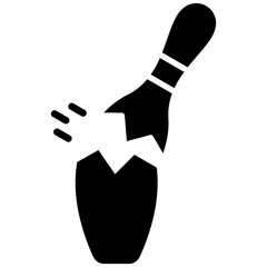 Broken Pin vector icon. Can be used for Bowling iconset.