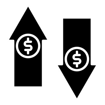 Increase and Decrease in Rate vector icon. Can be used for Trading iconset.