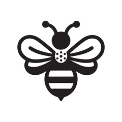 Cute Bee Silhouette Vector Illustration Design 
