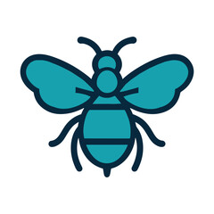 Cute Bee Silhouette Vector Illustration Design 