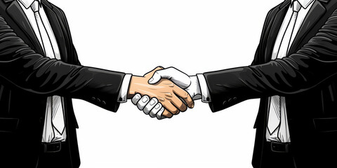 businessman handshake for teamwork of business merger and acquisition