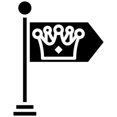 Flag vector icon. Can be used for Medieval iconset.