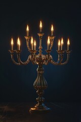 Fototapeta premium Candlelight with five lit candles