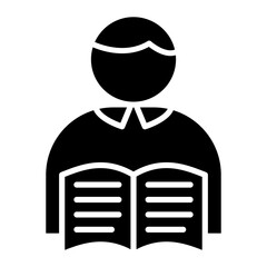 Reader Child vector icon. Can be used for Literature iconset.