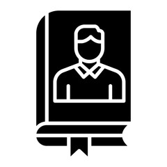 Autobiography vector icon. Can be used for Literature iconset.