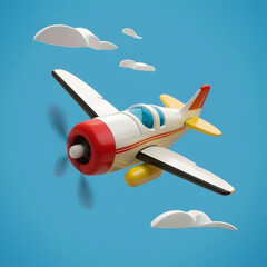 Naklejka premium Toy Plane's Sky Journey