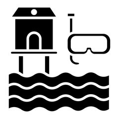 Dive Resort vector icon. Can be used for Vacation and Tourism iconset.