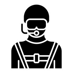 Diver Male vector icon. Can be used for Vacation and Tourism iconset.