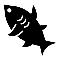 Shark vector icon. Can be used for Vacation and Tourism iconset.