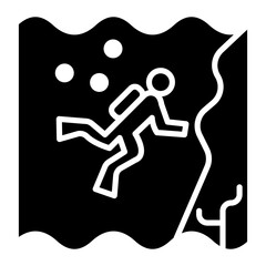 Wall Diving vector icon. Can be used for Vacation and Tourism iconset.