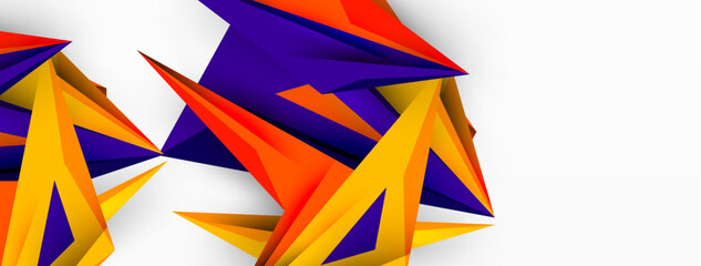 Minimal geometric abstract background. Low poly dynamic triangle design. Trendy techno business template for wallpaper, banner, background or landing