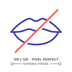 Speech loss two color line icon. Disabled person, medical condition. Articulation rehab. Mental support bicolor outline symbol. Duotone linear pictogram. Isolated illustration. Editable stroke