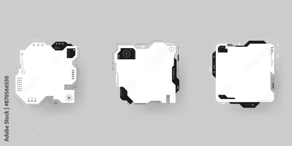Poster futuristic interface ui elements. futuristic hud elements. hud interface set. vector illustration.